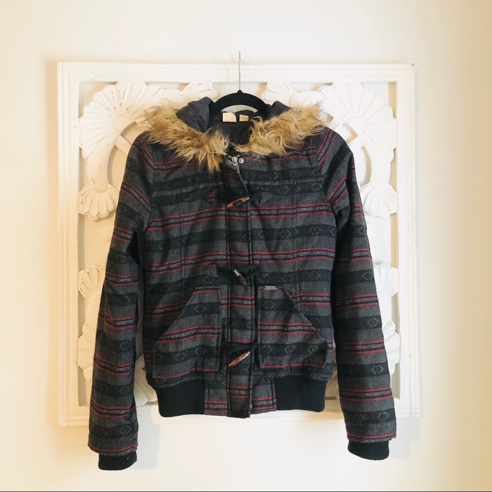 Roxy Hooded Jacket with Faux Fur
